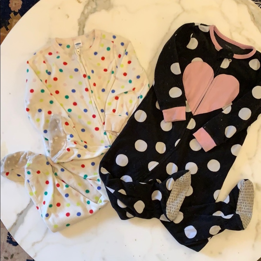 Lot of fleece footed jammies